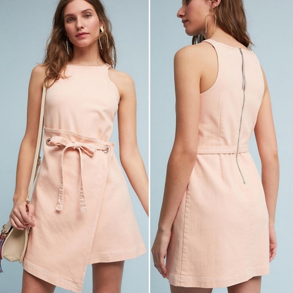Anthropologie Holding Horses Light Pink Rrgatta Wrap Dress size 8